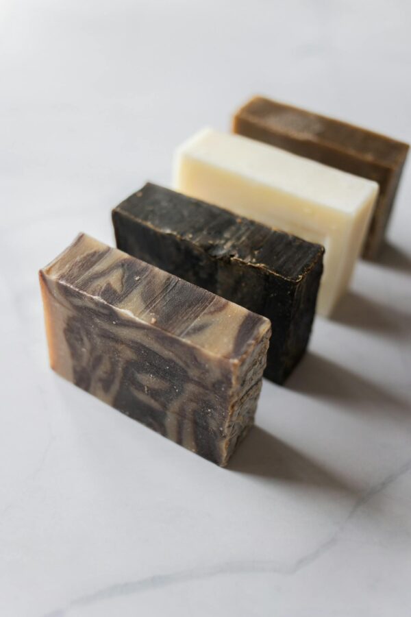 Collection of handmade bricks of handmade soap